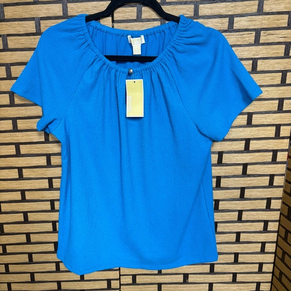 MICHAEL Michael Kors Blue Short Sleeve Blouse Size Small - Picture 1 of 7